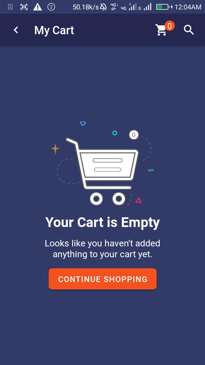 Empty Cart Dark Mode